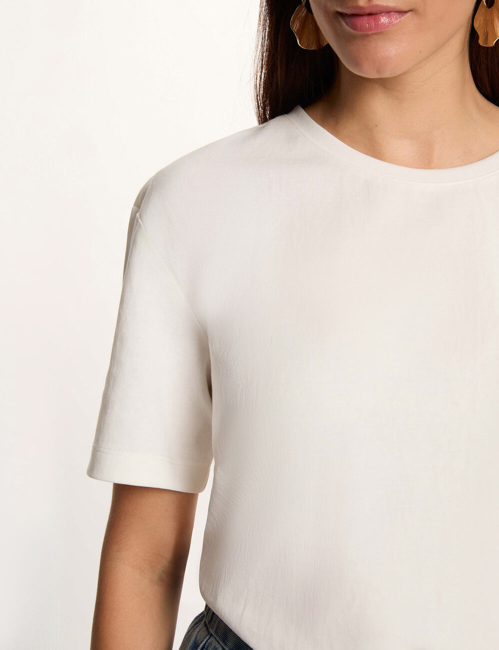 T-shirt col rond blanc femme