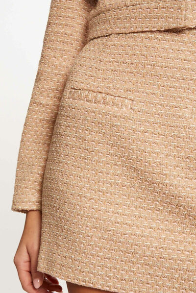 Jupe droite taille haute multico femme