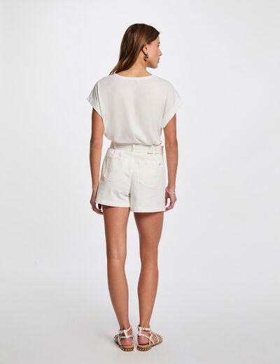 T-shirt à inscription blanc femme