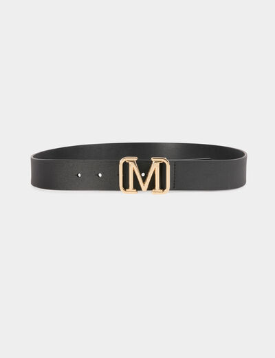 Ceinture noir en cuir noir femme