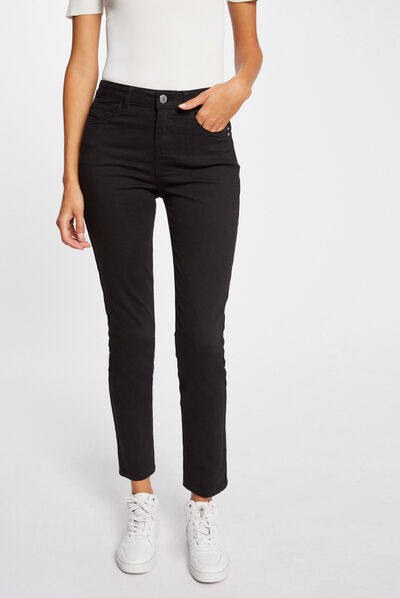 Pantalon slim taille standard noir femme