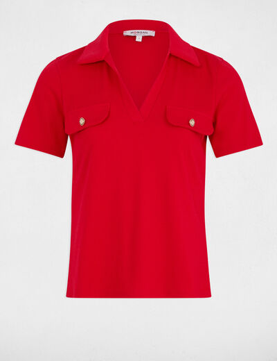 T-shirt manches courtes rouge femme