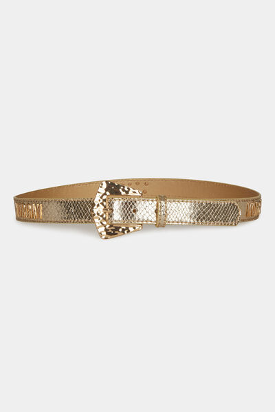 Ceinture « MORGAN » aspect python dore femme