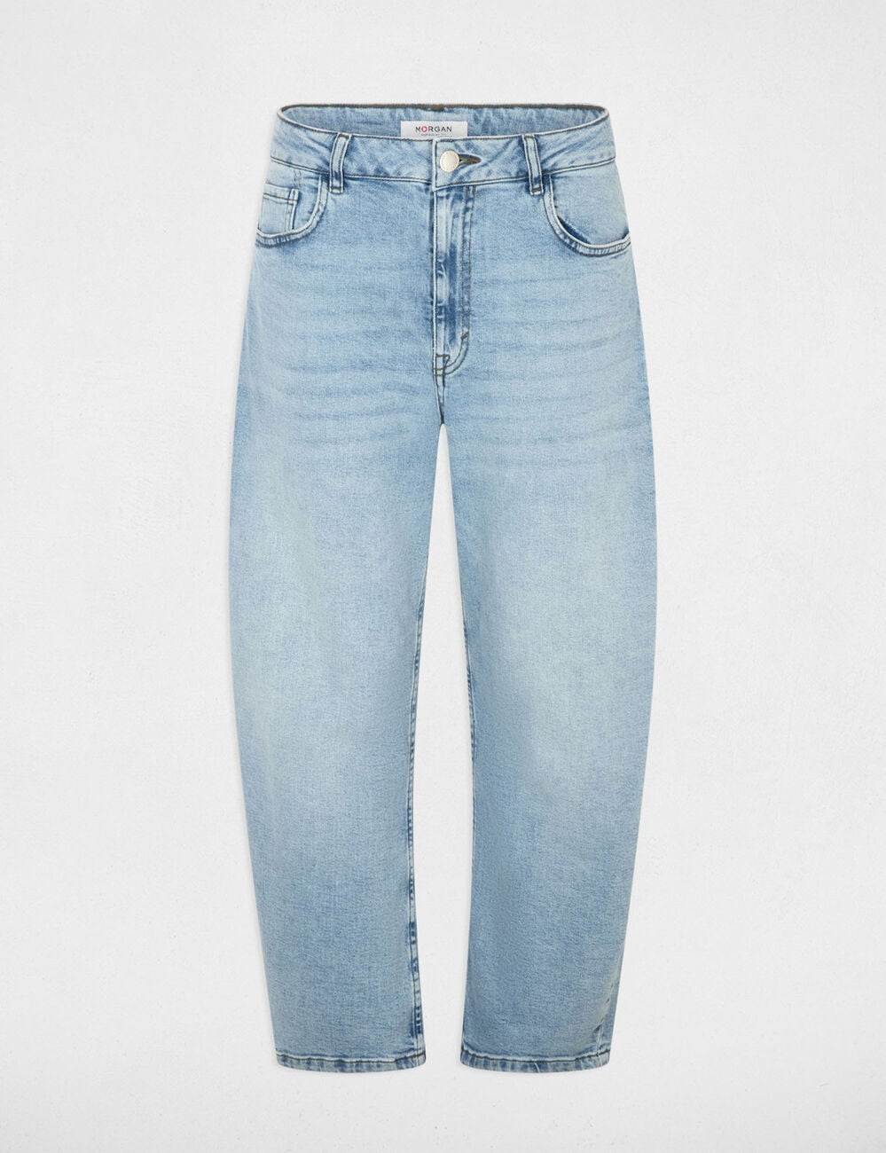 Pantalon jean droit denim double stone femme