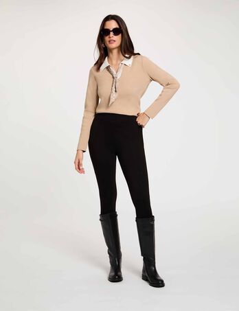 Pantalon legging uni noir femme