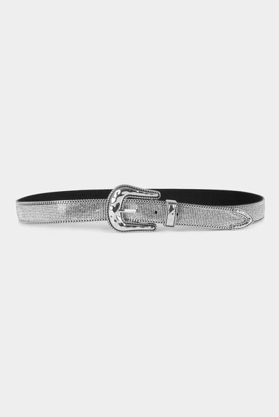 Ceinture avec strass argente femme