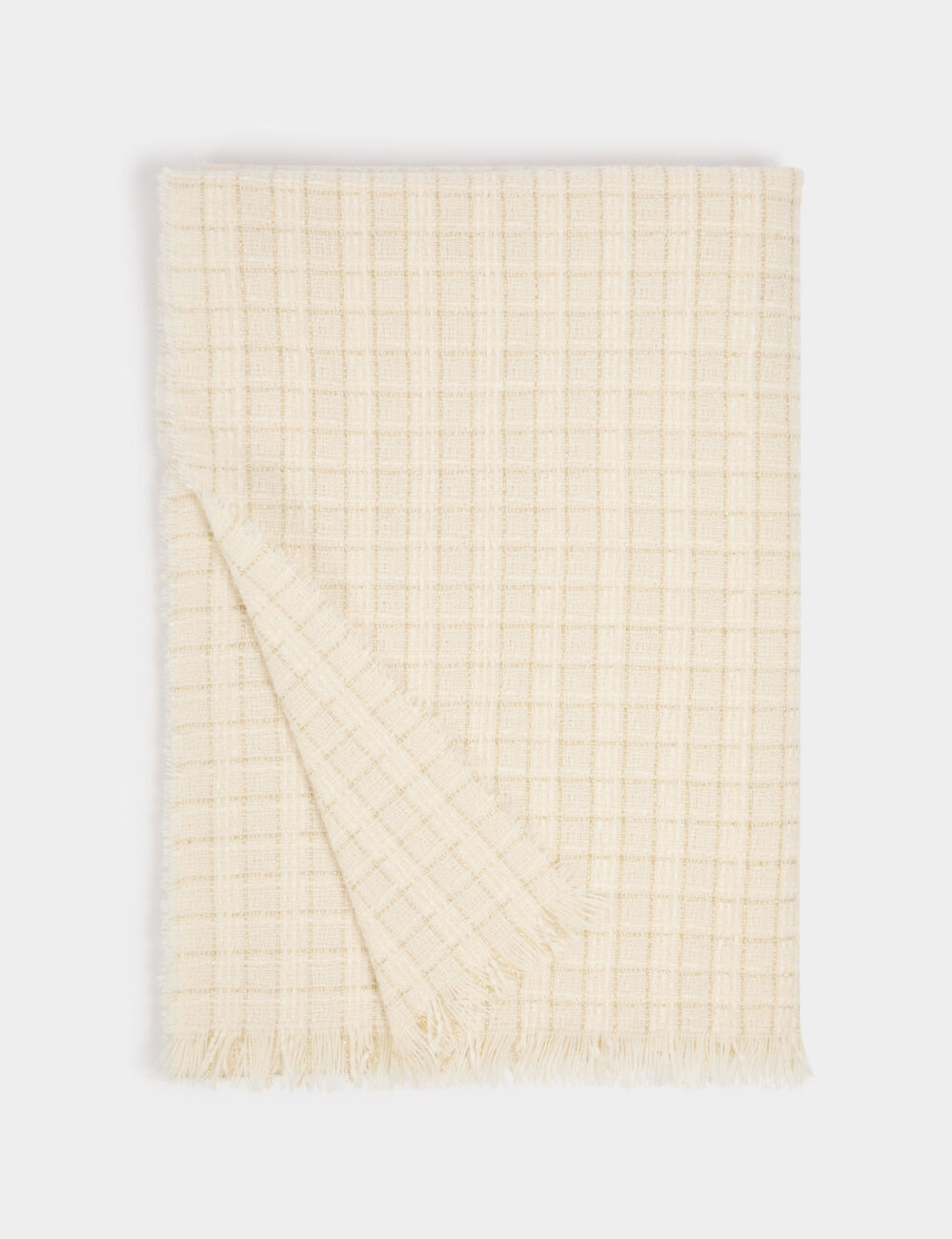 &Eacute;charpe tweed ivoire femme