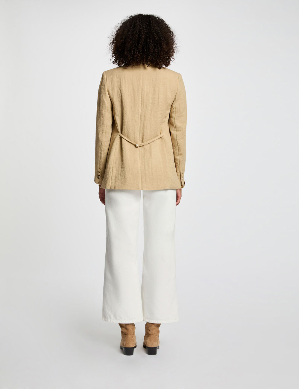 Veste courte fluide beige femme