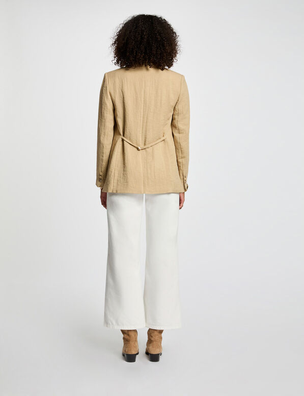 Veste courte fluide beige femme