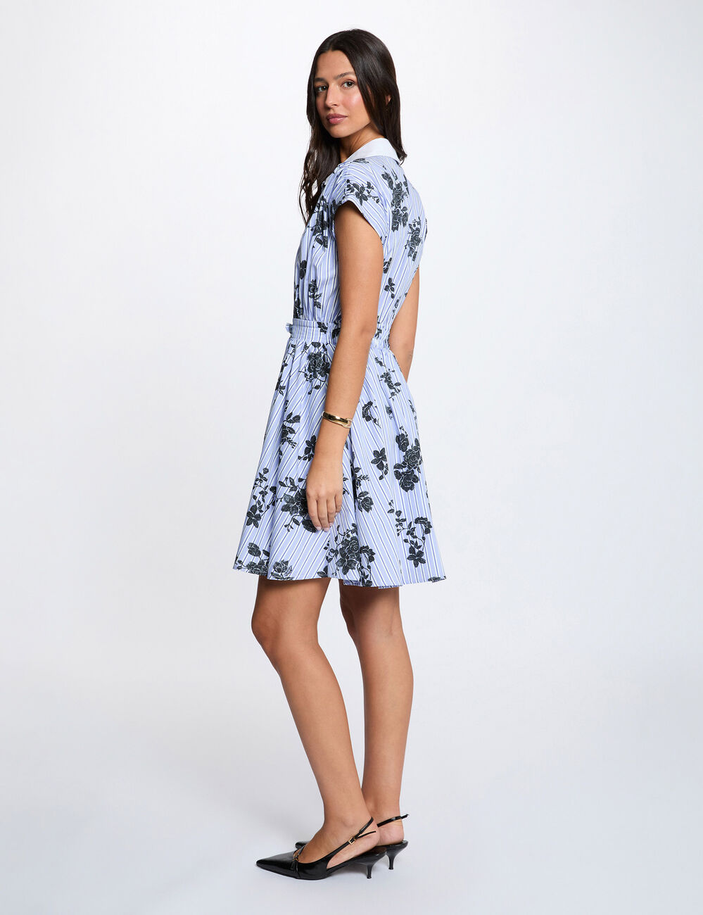 Robe sans manches ceintur&eacute;e multicolore femme