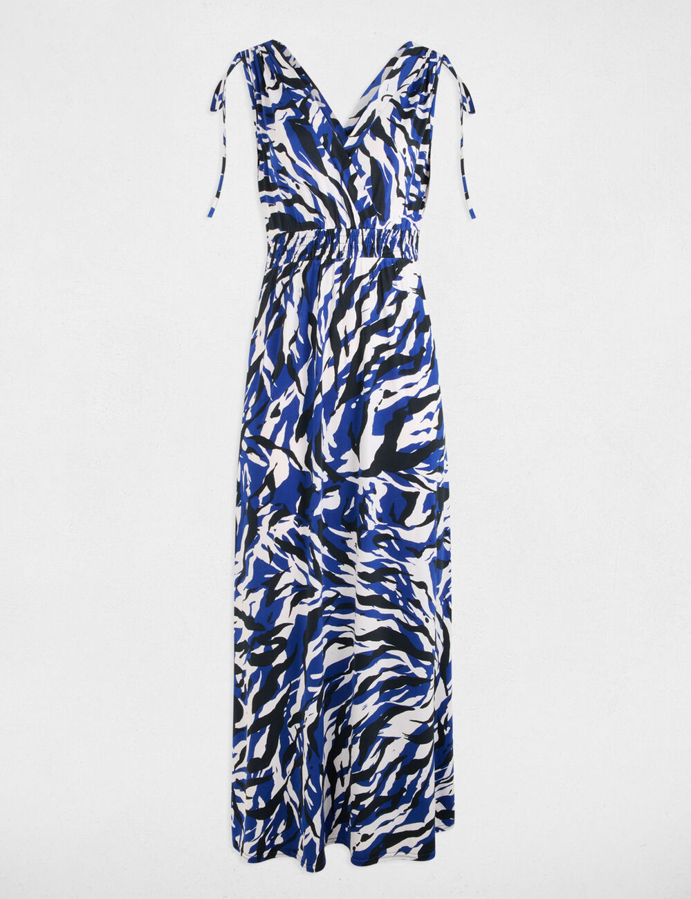 Robe longue droite imprimée multicolore femme