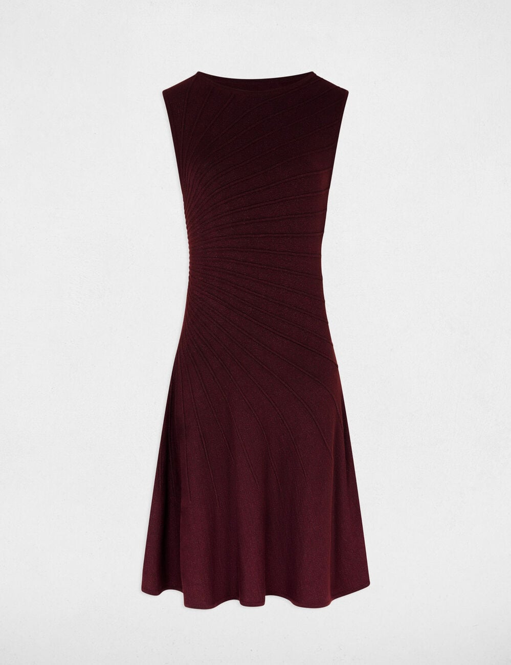 Robe tricot sans manches prune femme