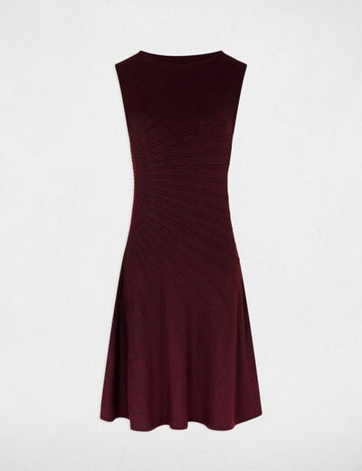 Robe tricot sans manches prune femme