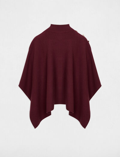Cape avec col montant prune femme