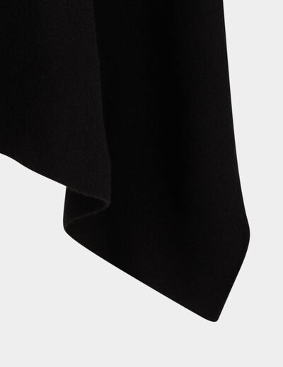 Poncho col ouvert noir femme