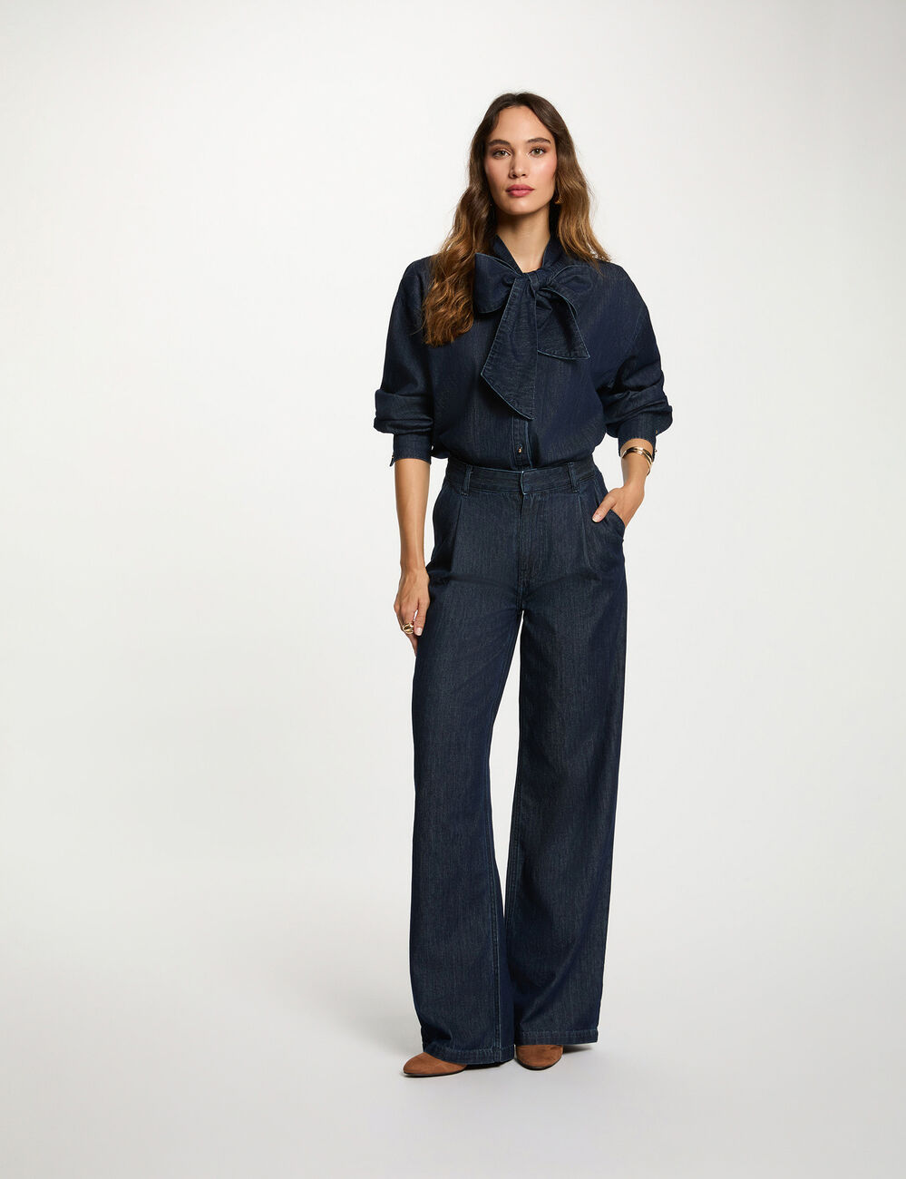 Chemise jean lavalli&egrave;re denim brut femme