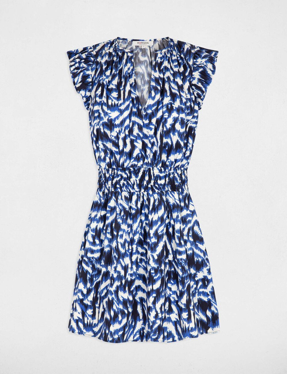 Robe courte cintrée imprimée multico femme