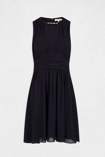 Robe patineuse avec détail chaîne marine femme