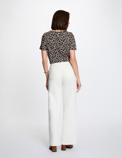 T-shirt droit cropped multicolore femme