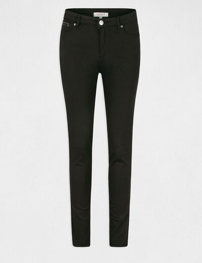 Pantalon slim satin noir femme