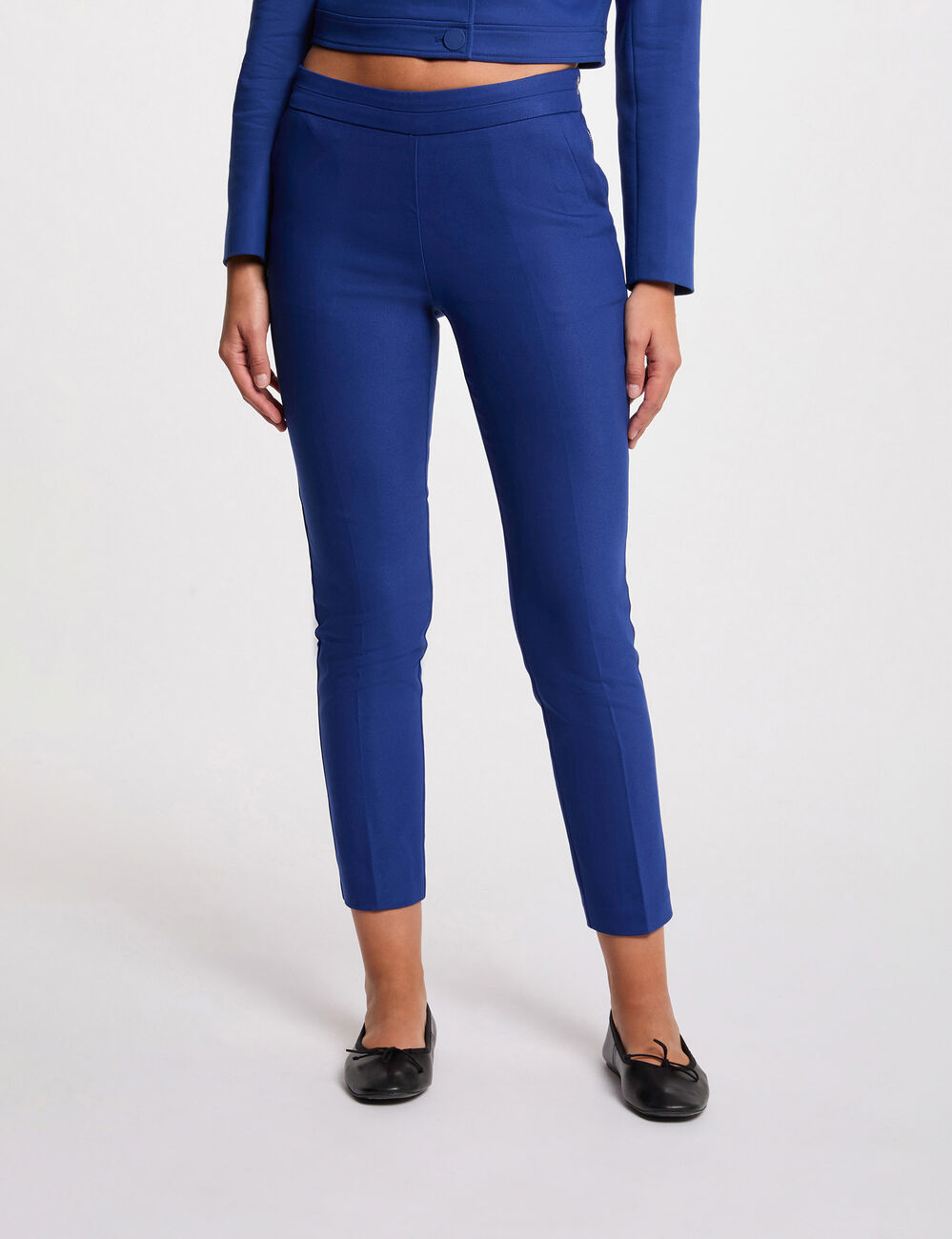 Pantalon cigarette 7/8&egrave;me bleu electrique femme