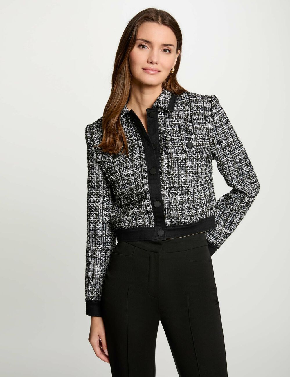 Veste cintr&eacute;e tweed multico femme