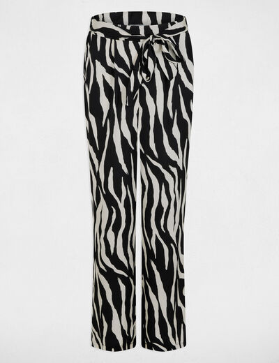 Pantalon fluide imprim&eacute; multicolore femme