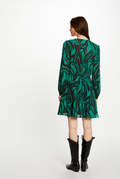 Robe trapèze imprimé animalier multico femme