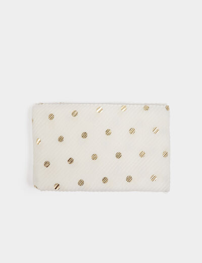 Foulard &agrave; pois blanc femme