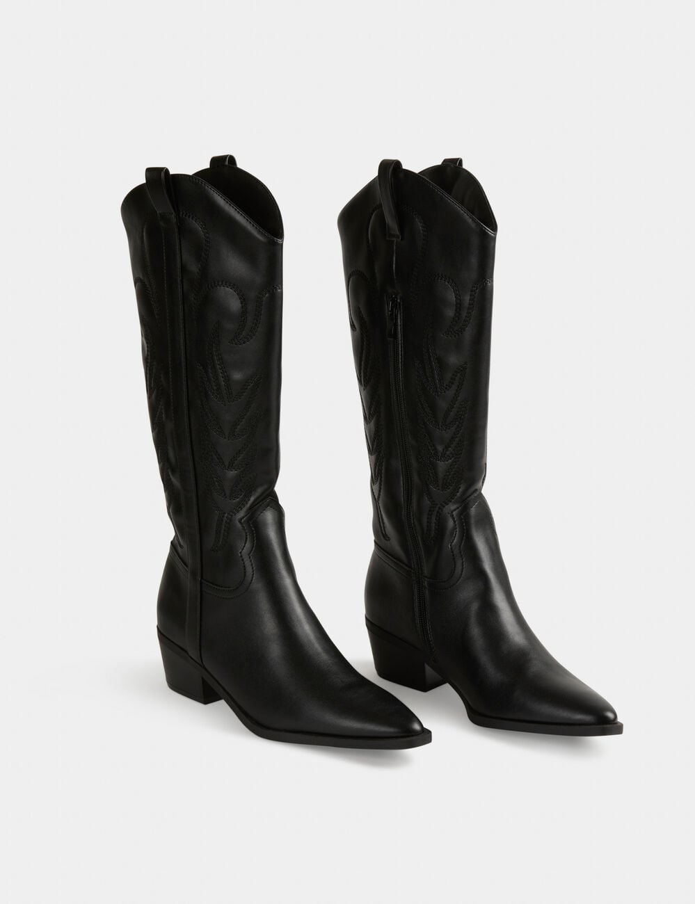 Bottes western zipp&eacute;es noir femme