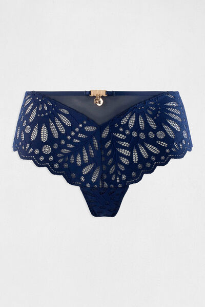 Shorty en dentelle marine femme