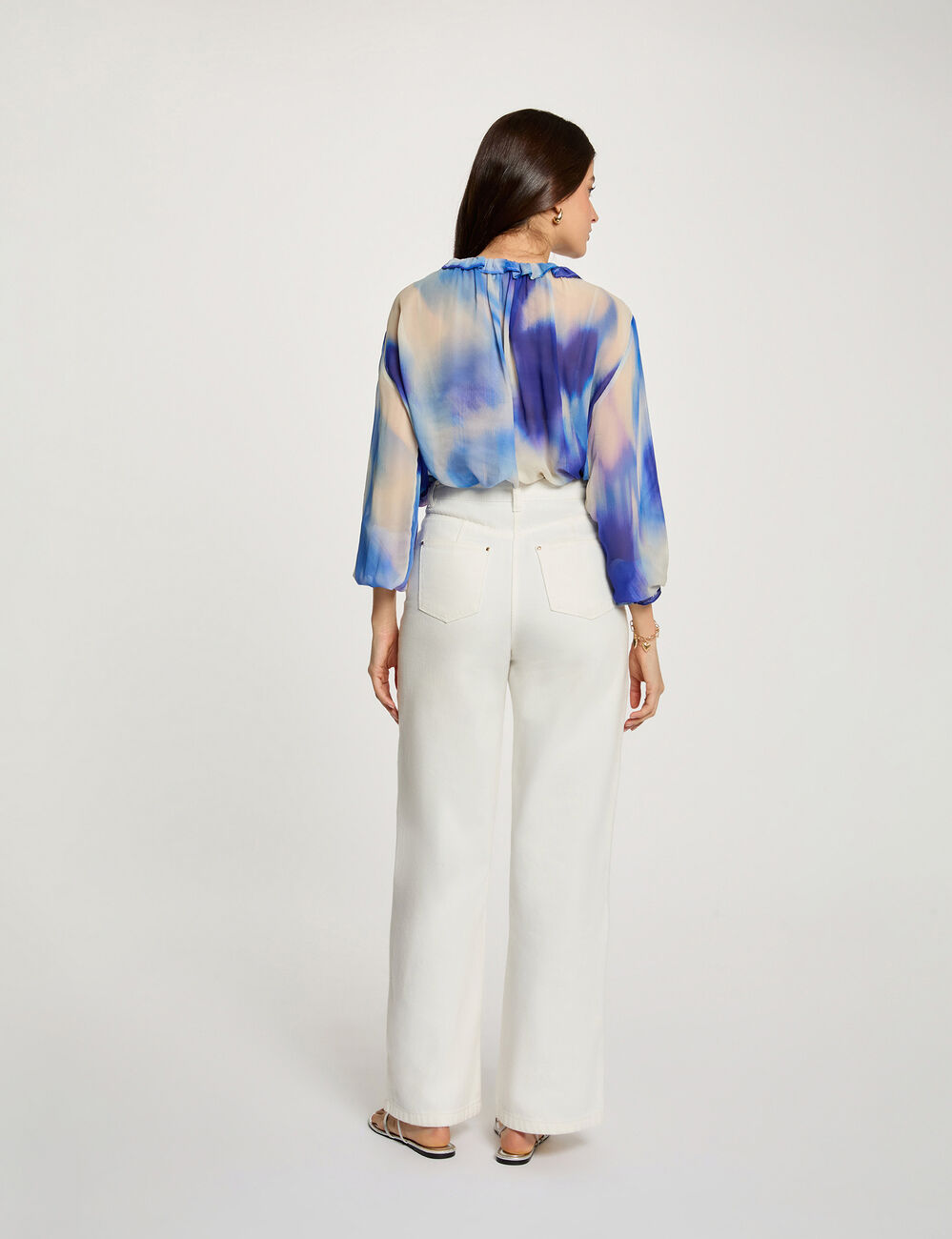 Chemise fluide ajust&eacute;e multicolore femme
