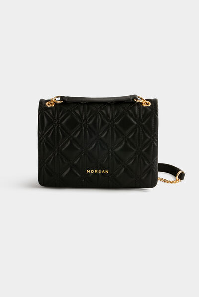Sac pochette matelassé noir femme