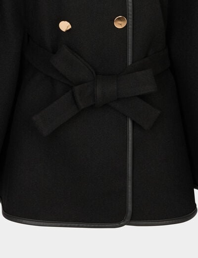 Poncho col montant noir femme