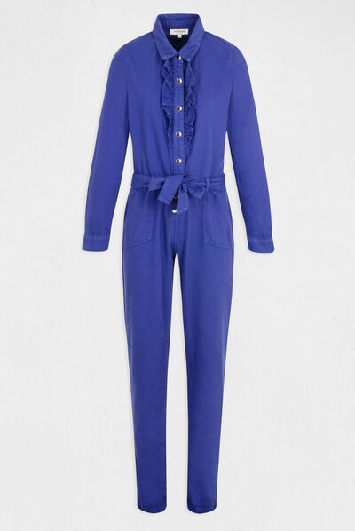 Combinaison droite avec volants violet femme