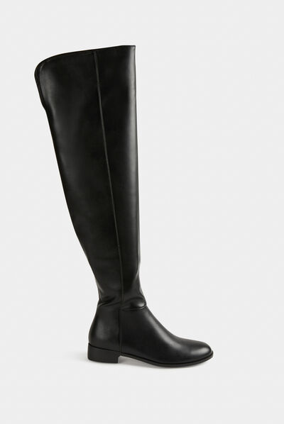 Bottes cuissardes zippées noir femme