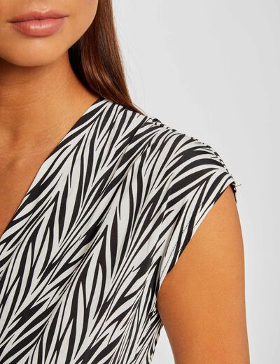 T-shirt manches courtes imprimé multico femme