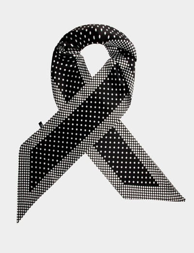 Foulard motif pois noir femme