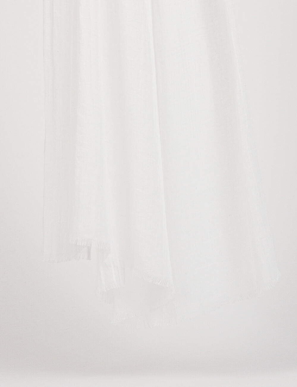 Foulard &agrave; franges blanc femme