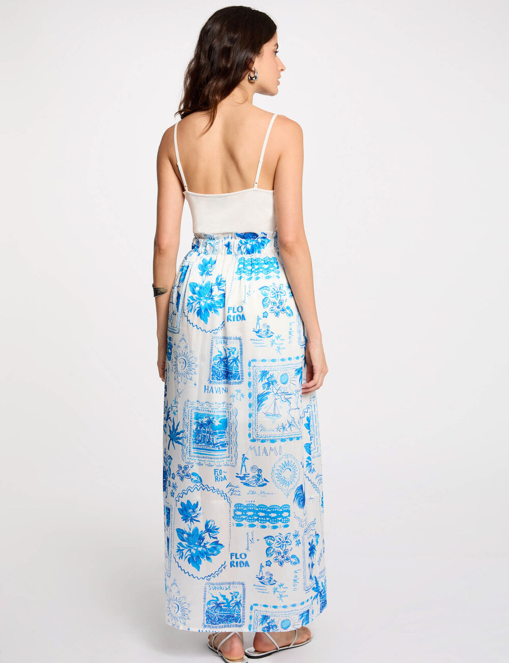 Jupe longue imprim&eacute;e multicolore femme