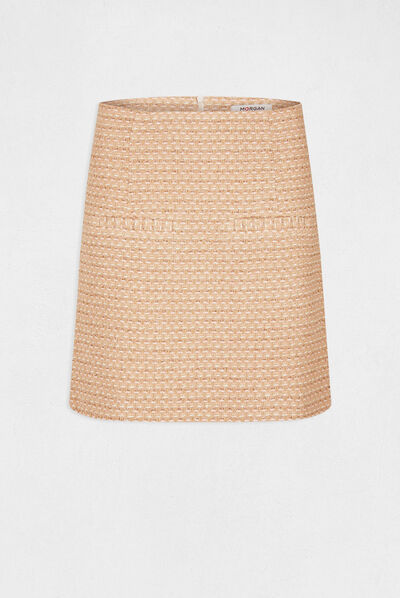 Jupe droite taille haute multico femme
