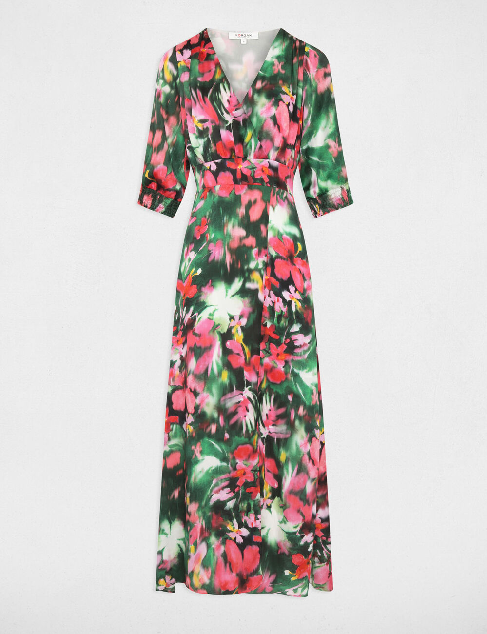 Robe longue imprimé floral multico femme