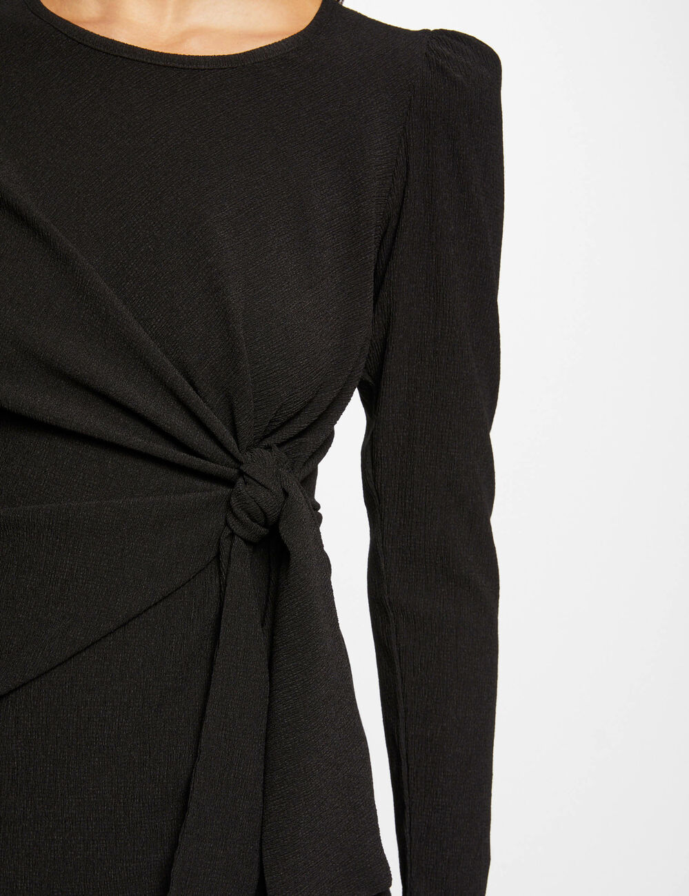 Robe ajustée avec noeud noir femme