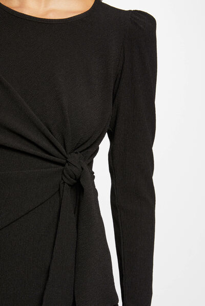 Robe ajustée avec noeud noir femme