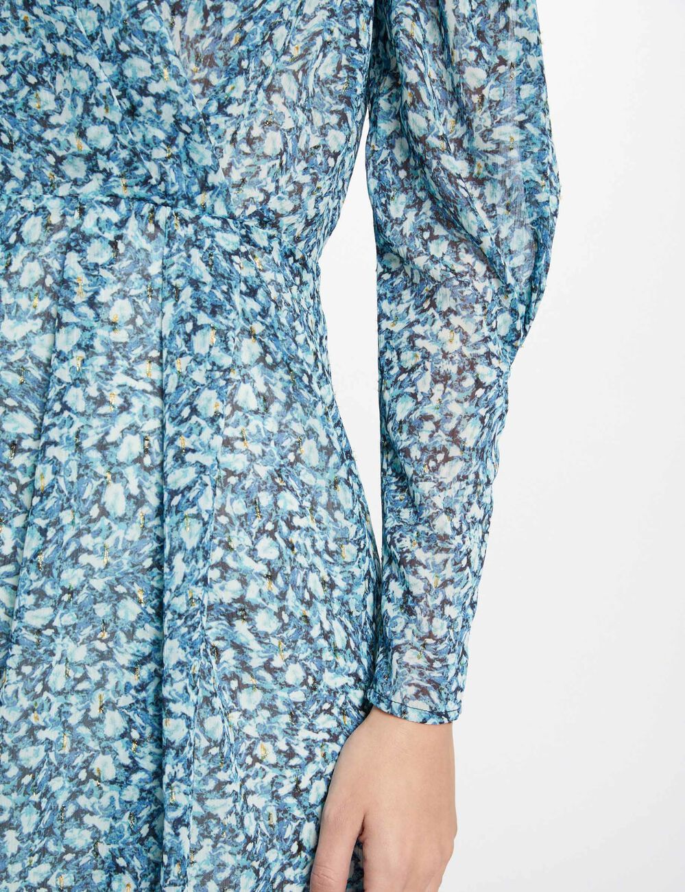 Robe courte imprim&eacute; abstrait multico femme