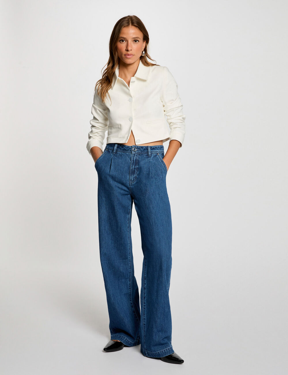 Veste manches longues blanc femme