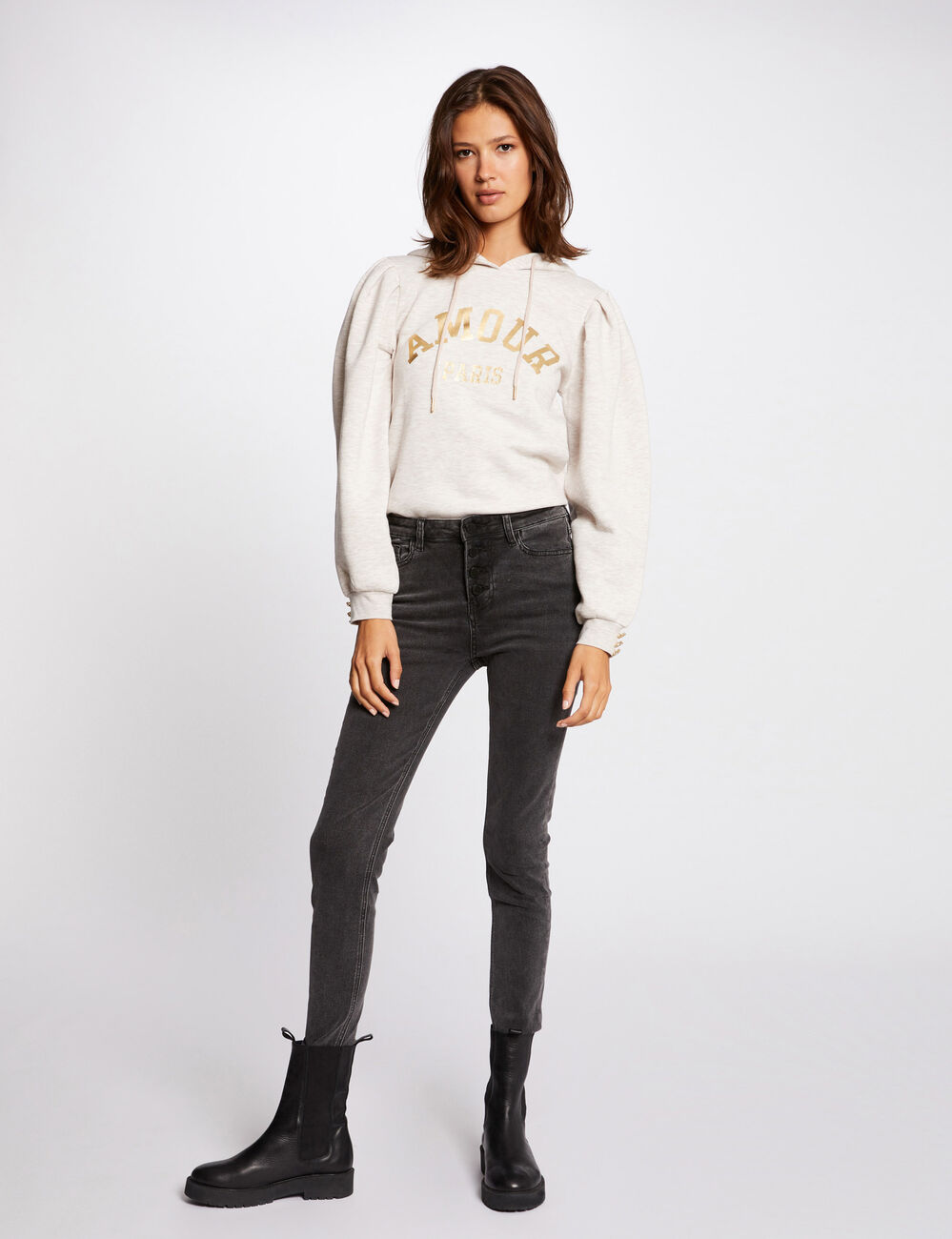 Minclouse Sweat à Capuche à Manches Longues Pour Femme Avec Cordon De