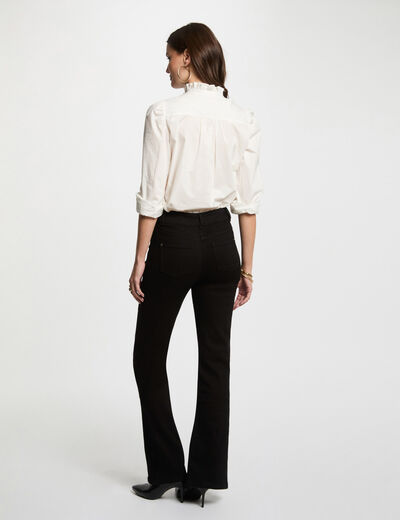 Jeans bootcut avec fentes noir femme
