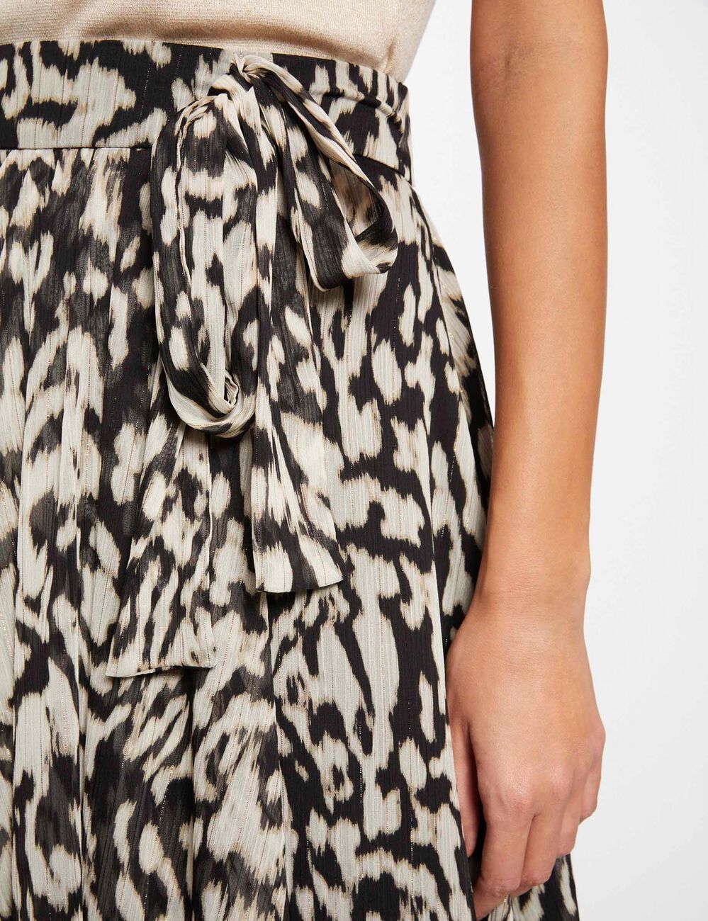 Jupe midi imprim&eacute; animalier multico femme