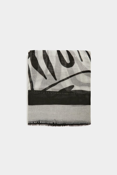 Foulard imprimé zèbre blanc femme